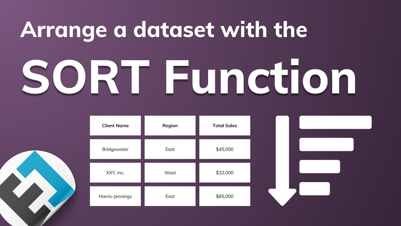 Rearranging a dataset with the SORT function | Everyday Office - YouTube