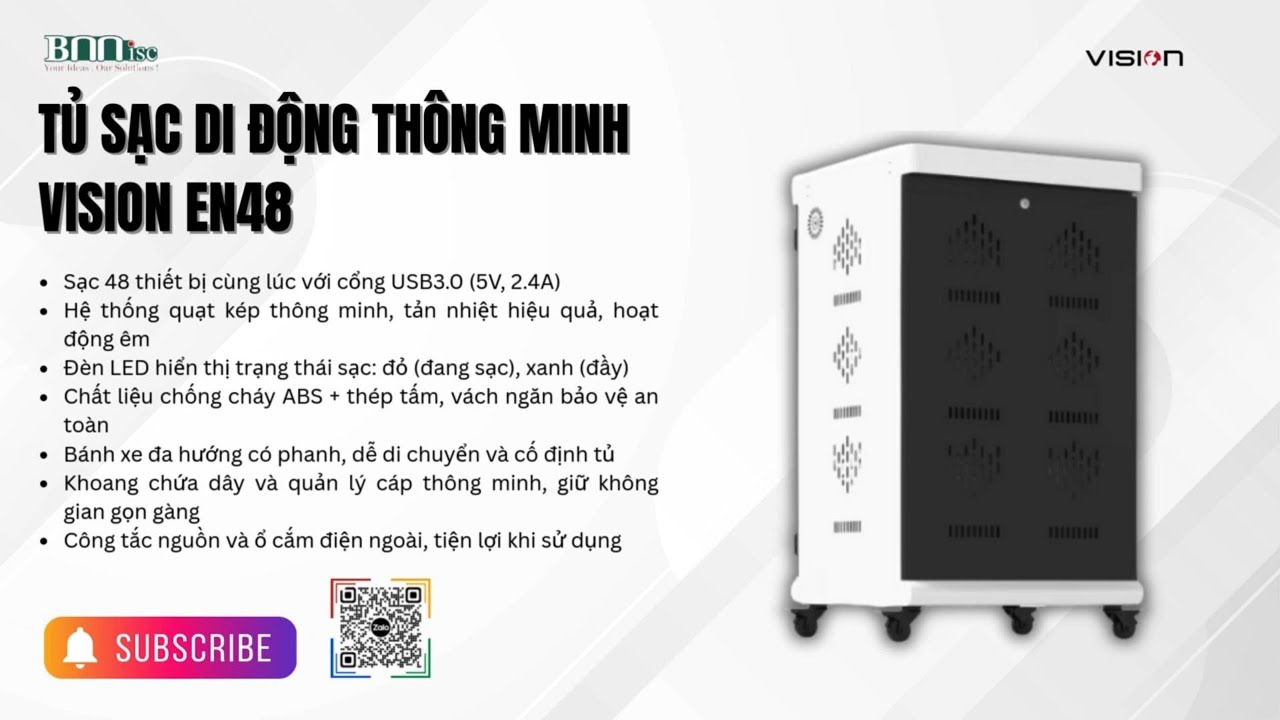 Vision EN48 - Unbox tủ sạc di động thông minh 48 khe sạc - BNNisc - YouTube