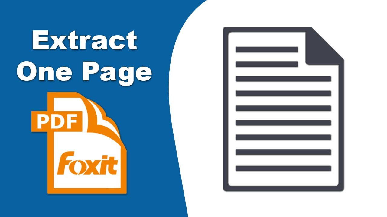 How to extract one page from a PDF document in Foxit PDF Editor