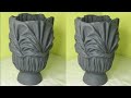 Simple cement pot at home using clot.iycement craft ideas