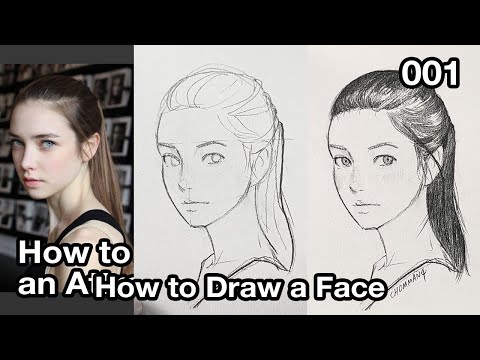 How to Draw a Girl 3/4 Angle (001) / Face Practice