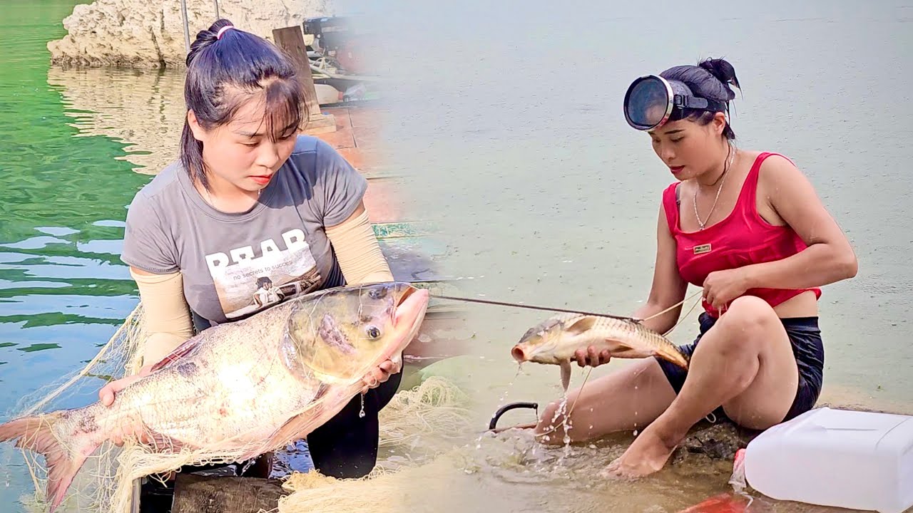 1 Year living on a deserted island, How to catch giant fish in a 100m
