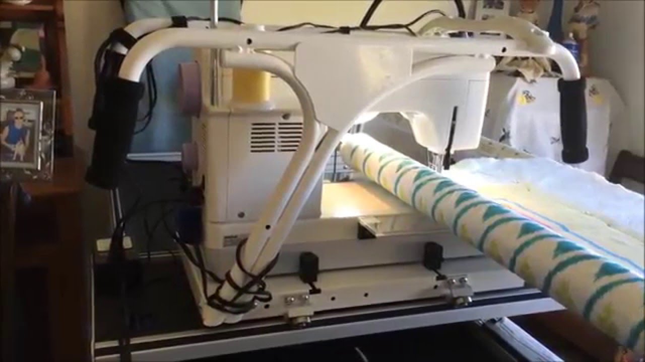 Quilting Frame setup with a Janome 1600p sewing machine & Grace stitch