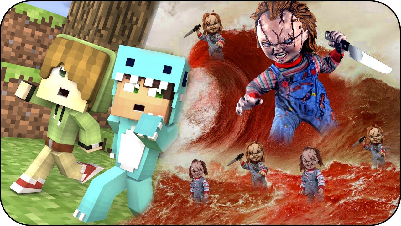 BEBE MILO VS TSUNAMI DE CHUCKYS 😱🌊 MINECRAFT PUEBLO C 