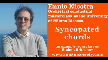 Ennio Nicotra orchestral conducting masterclass. From Brahms II/4 example of syncopated chords