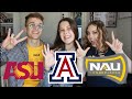 ASU vs U of A vs NAU!! *comparing Arizona in-state colleges*