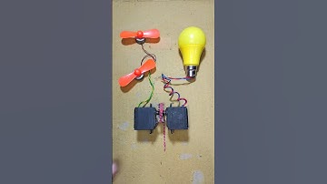 I Turned Two Gear Motor Generator Powering Into LED Light & 2 Fan Motor _ DC Motor #dcmotor #shorts
