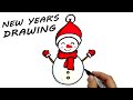 How to draw a Snowman ☃️ / New Year drawing