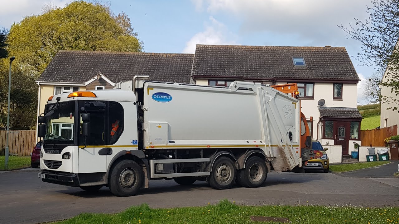 dennis-bin-lorry-collecting-garden-waste-in-south-hams-youtube