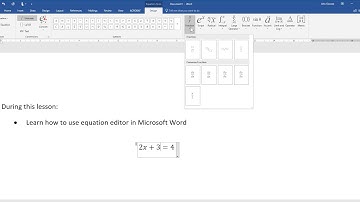 Equation editor in MS Word