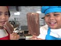 Troy and izaak making nutella milk icecream for kids tbtfuntv