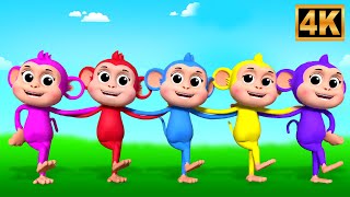 five little monkeys jumping bed nursery rhymes baby songs