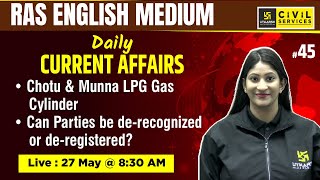 Current Affairs | Daily Current affairs #45 Pooja Ma'am | RAS Utkarsh English