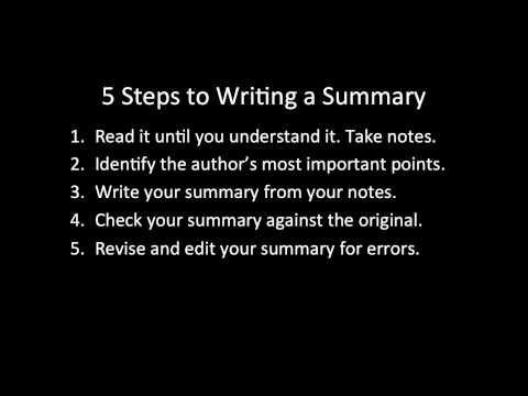 How to write a summary for english class