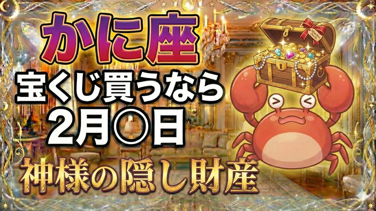 【蟹座】※2月中に見て※「神様の隠し財産」を受け取ってください。バレンタインジャンボ緊急指定【金運♋12星座占い】