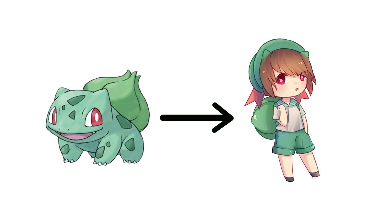 What If Bulbasaur Evolution Were Chibi Boy Pokemon as Human Fanart.