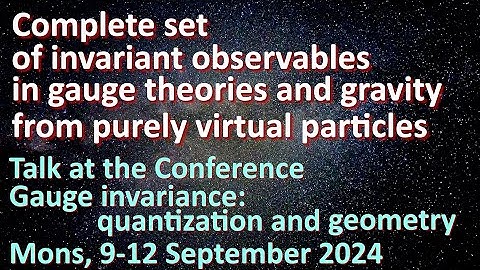 Invariant observables in gauge theories and gravity from purely virtual particles, Mons, 2024