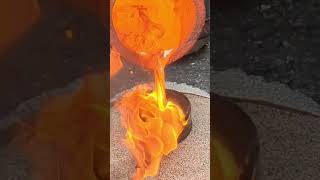 Casting Copper Art With Molten Copper