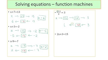 Solving equations   function machines