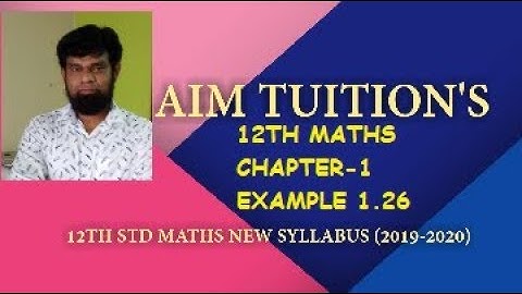 TN 12TH STD| MATHS| EXAMPLE 1.26| CHAPTER-1| APPLICATIONS OF MATRICES AND DETERMINANTS