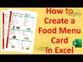 How to create a food menu card in excel