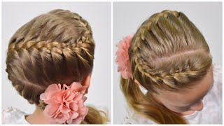 Französischer ZickZack Zopf | Einfache Flechtfrisuren | Schöne Frisuren & Zöpfe von LittleGirlHair❤️ screenshot 4