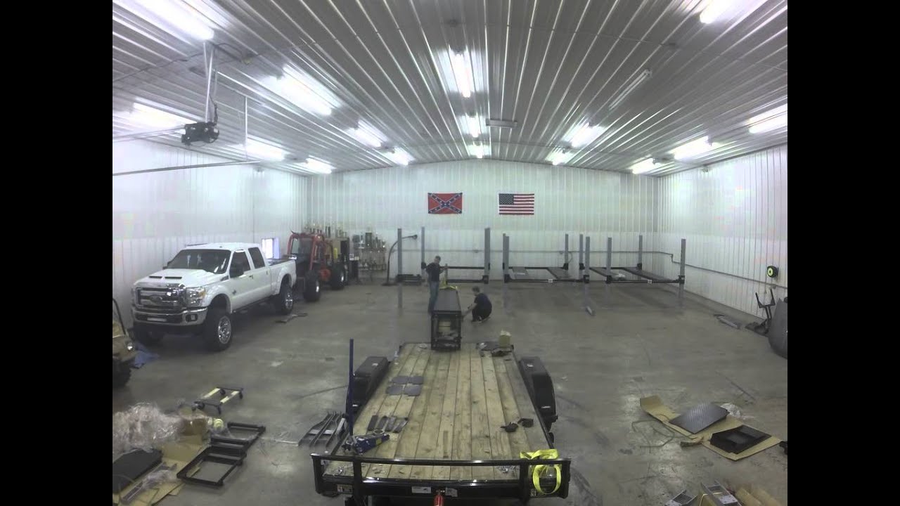 4 Post Car Lift Install Timelapse Wildfire Lifts YouTube