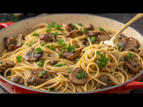 Spaghetti Met Champignonsaus En Spekjes