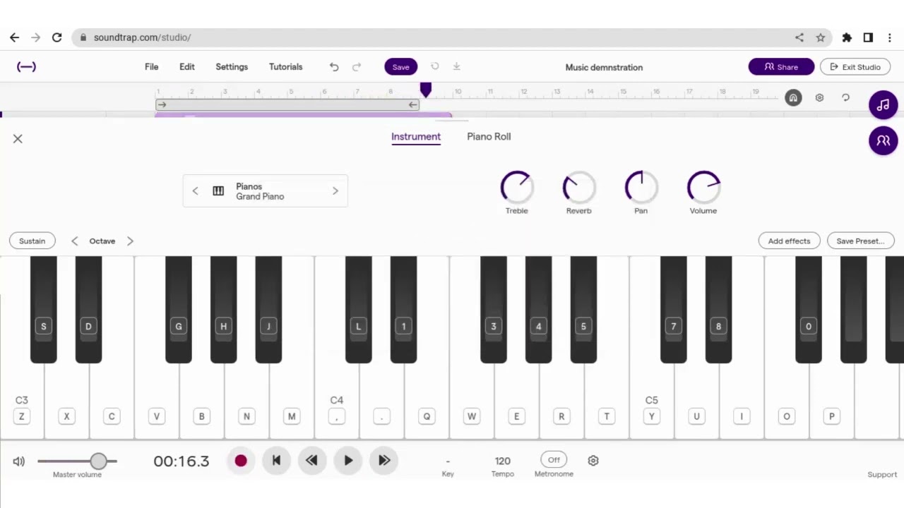 Create Music with Soundtrap's Online Piano