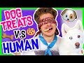 DOG TREATS V.S HUMAN SNACKS! (Blindfolded Taste Test Challenge)