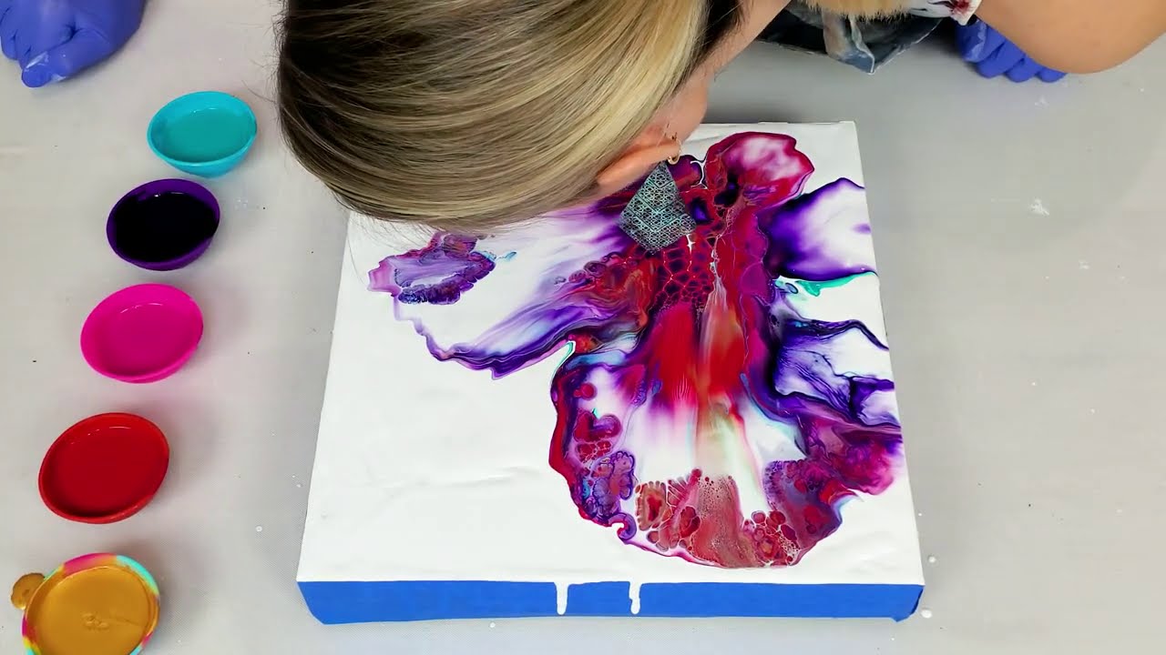 Poured Acrylic Painting Video Tutorials by Olga Soby