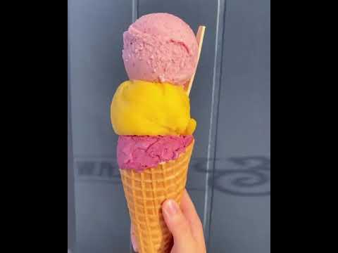 3 Scoops Of Different Flavour Ice Cream