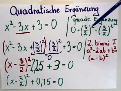 Quadratische Ergänzung Ausführliche Erklärung YouTube