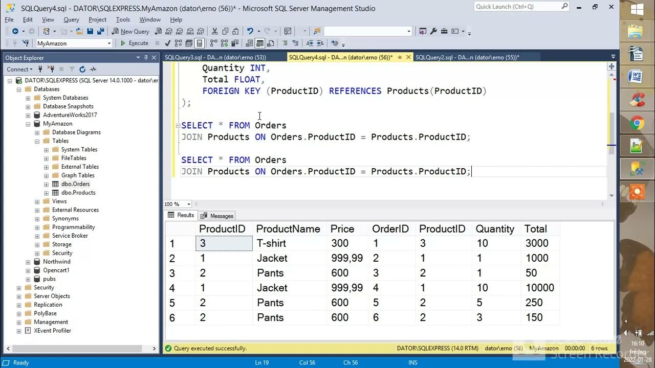 SQL - Join with specific columns selected - YouTube