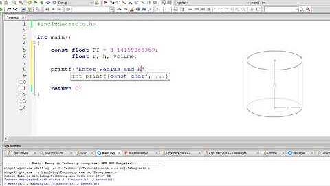 C Program To Calculate Volume of Cylinder