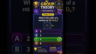 🔥 D₄ Group Trick! Order of 90° Rotation 🤯 | Group Theory Quiz #shorts