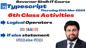 Typescript 6th class activities Lecture #06 Governor Sindh IT Course