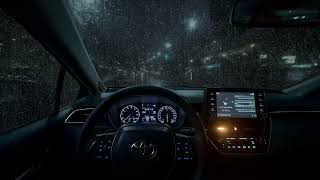 Loud Gentle Rain Drumming on Car Roof - Black Screen Ambience