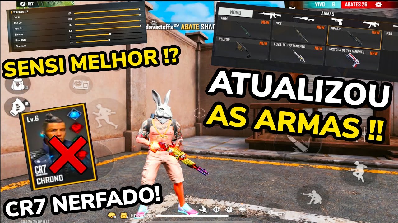 armas que foram nerfadas no free fire