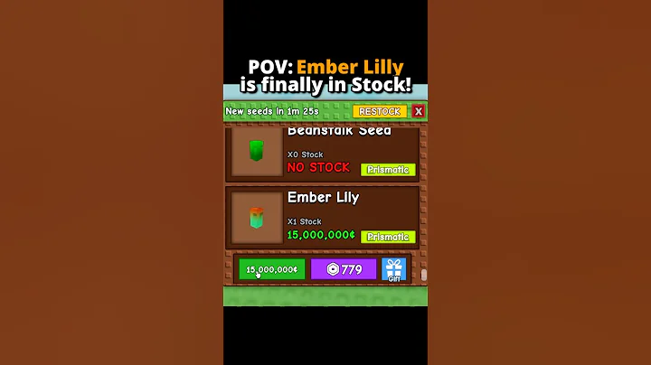 POV: the Ember Lily is finally on Stock in Grow a Garden #roblox #growagarden