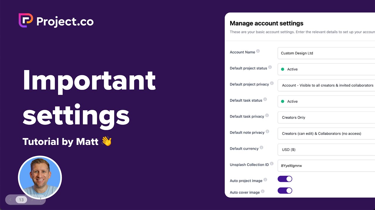 Important Settings | Project co - YouTube