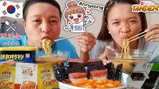 ASMR OTTOGI Cheese Ramen + Yopokki Topokki Sweet & Spicy + Musubi Hansung Luncheon Meat MUKBANG