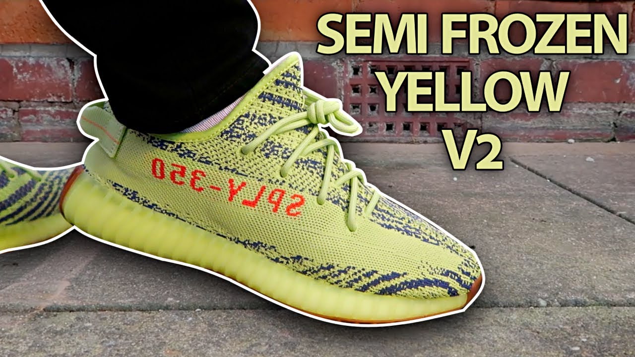 yeezy 35 v2 frozen yellow on feet