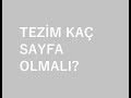 Tezim Ka莽 Sayfa Olmal谋 Tezim Ka莽 Sayfa Olmal谋