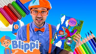 learn colors coloring book blippi s vehicle learning course