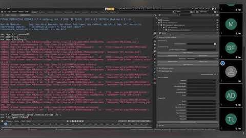 Python console - 200620 BlenderBIM Add-on Technical WIP Demo