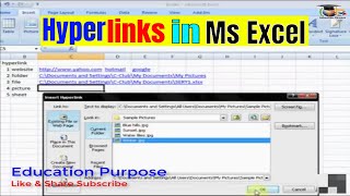 How to Use - Hyperlinks - Microsoft Excel - in Urdu/Hindi Information