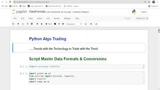 Algo Trading Script Master Data Formats & Conversions Part – 1.1