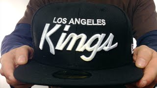 Kings 'TEAM-SCRIPT' Black-White Fitted Hat by New Era