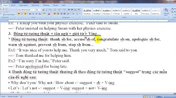 Lời nói gián tiếp / Reported speech part 2